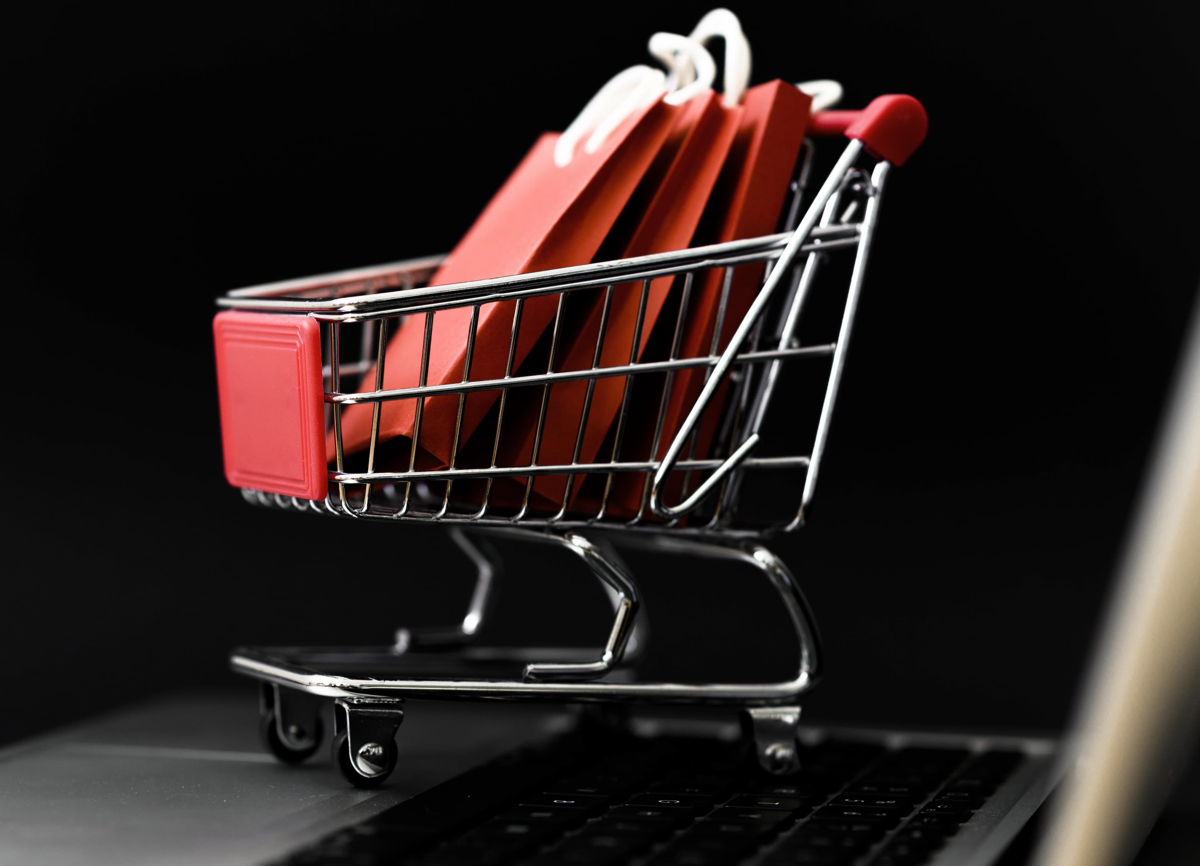 Shopping cart with bags — Cedar Souq